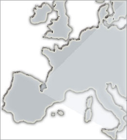 Mapa de Europa en el cual destaca Navarra