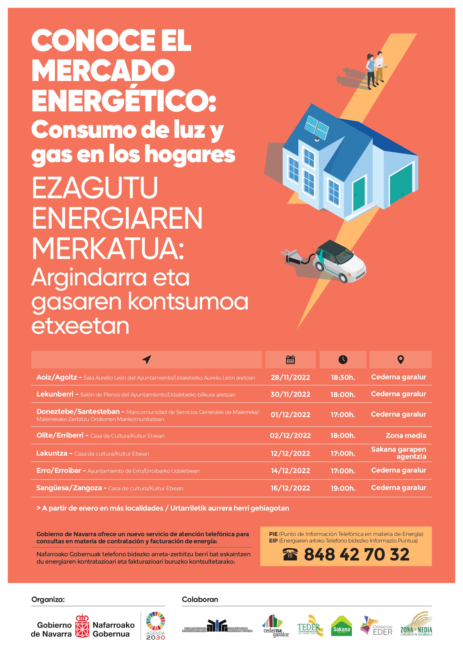 Charla informativa: CONOCE EL MERCADO ENERGÉTICO: Consumo de luz y gas en los hogares