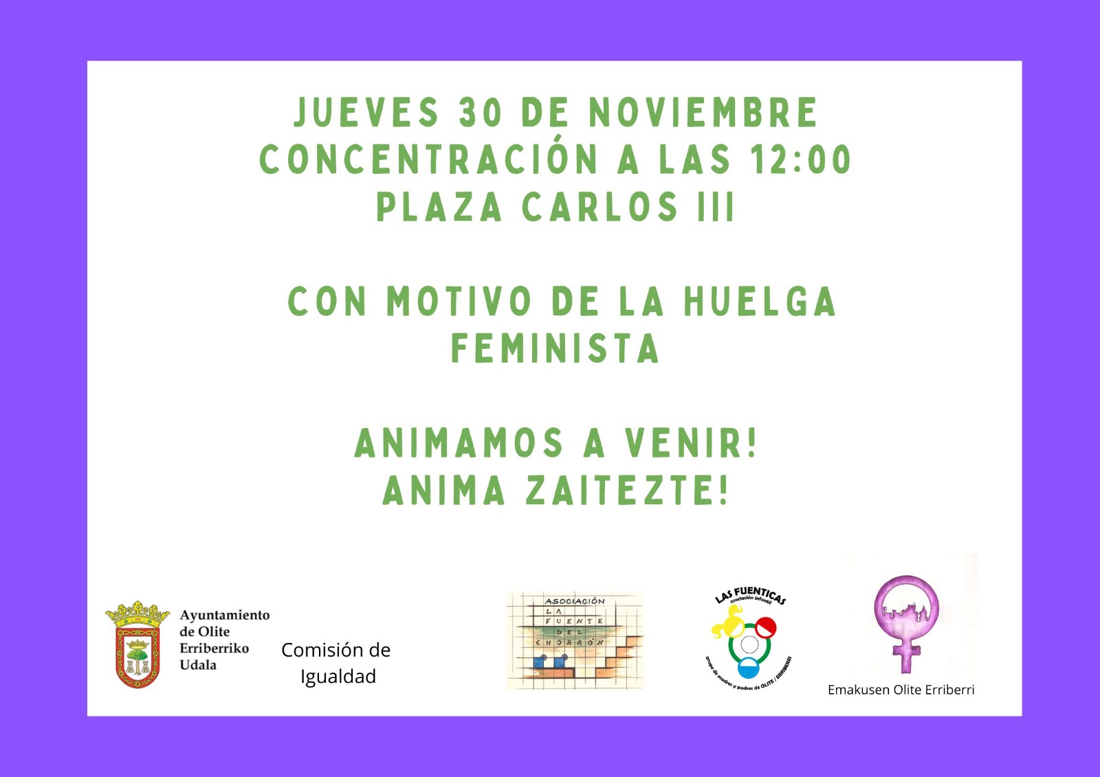 Concentración Huelga Feminista 30 Noviembre